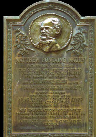 Matthew Fontaine Maury, memorial plaque at the US Naval Academy, Annapolis, MD, USA.