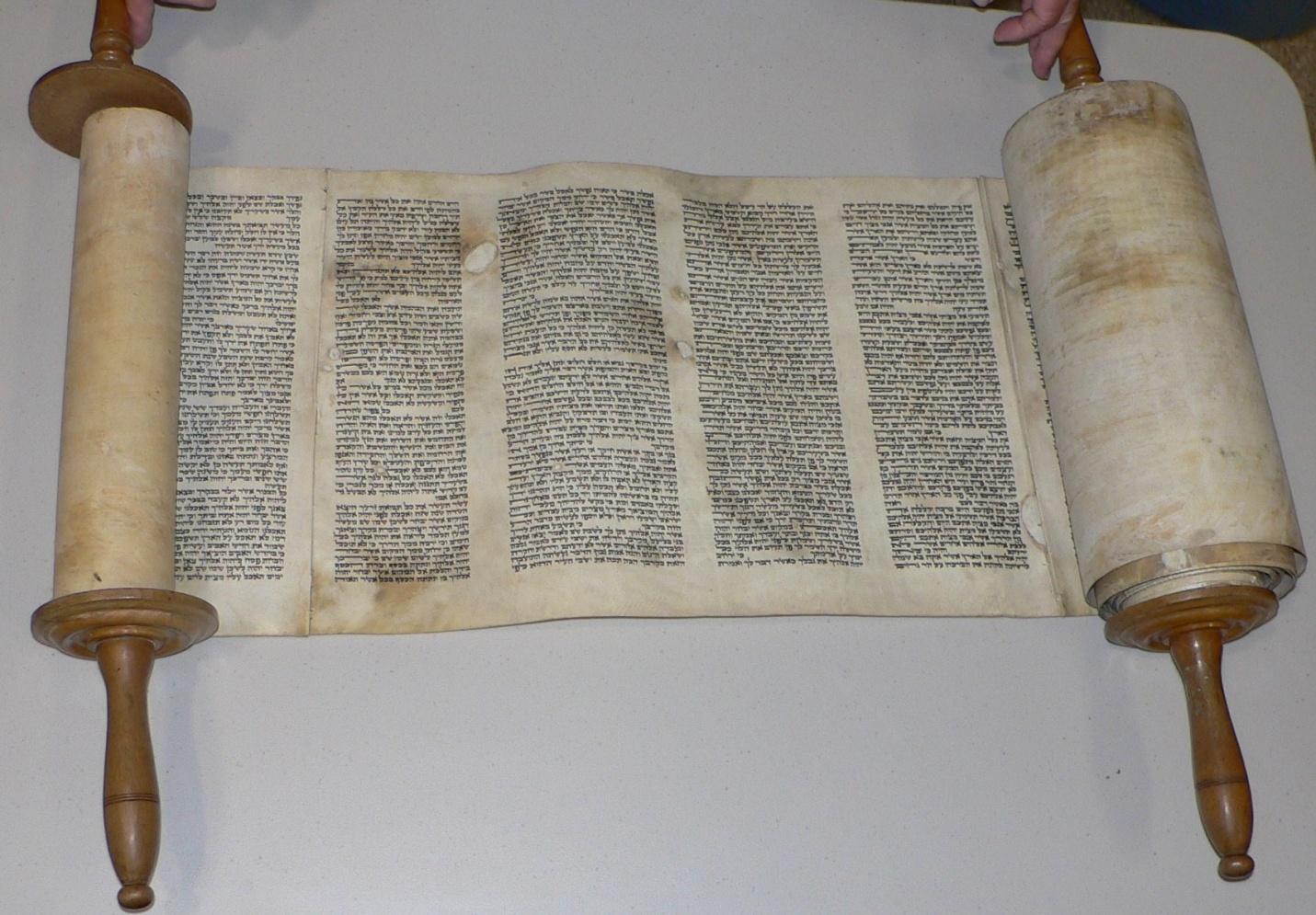 A Torah scroll containing Genesis and four other books